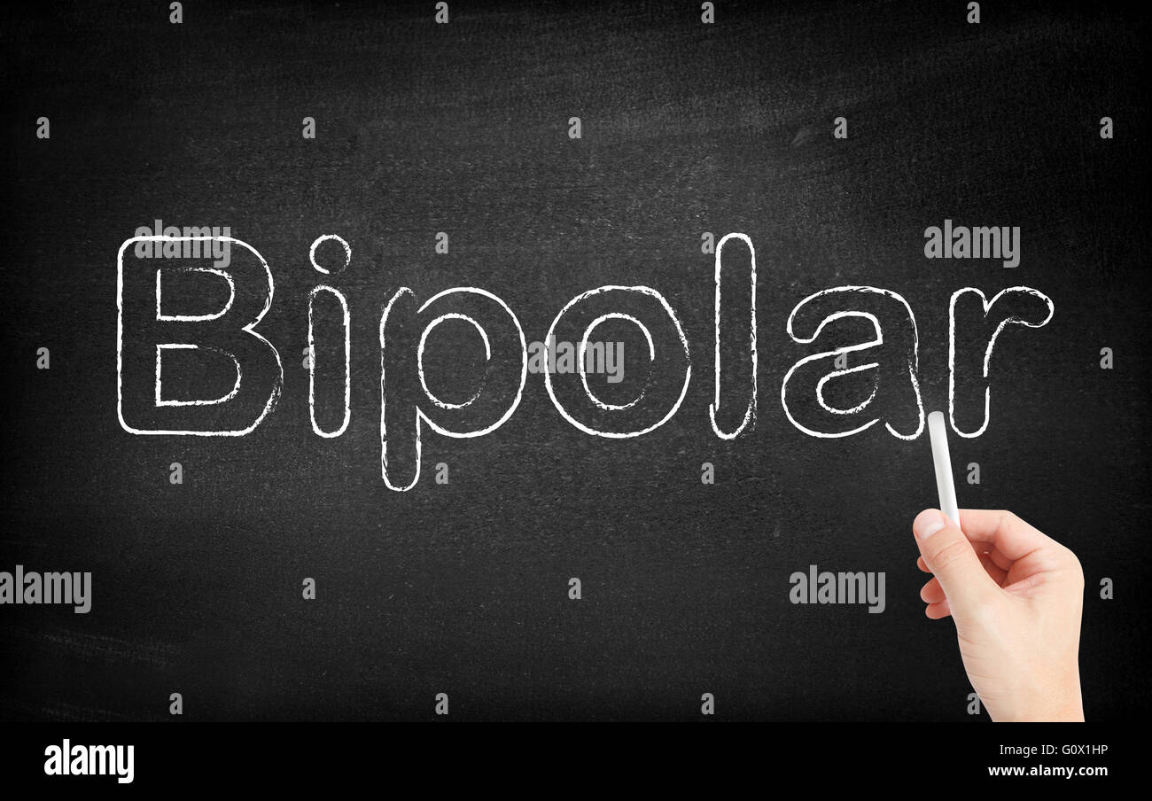 Bipolare auf weiße Tafel geschrieben Stockfoto