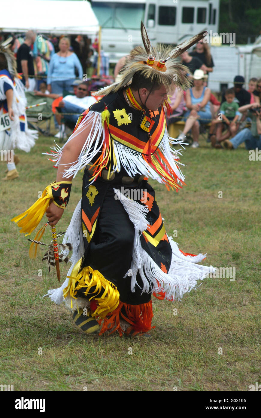 Indianische Ureinwohner Tanz bei Pow Wow in Brandywine, Md Stockfoto