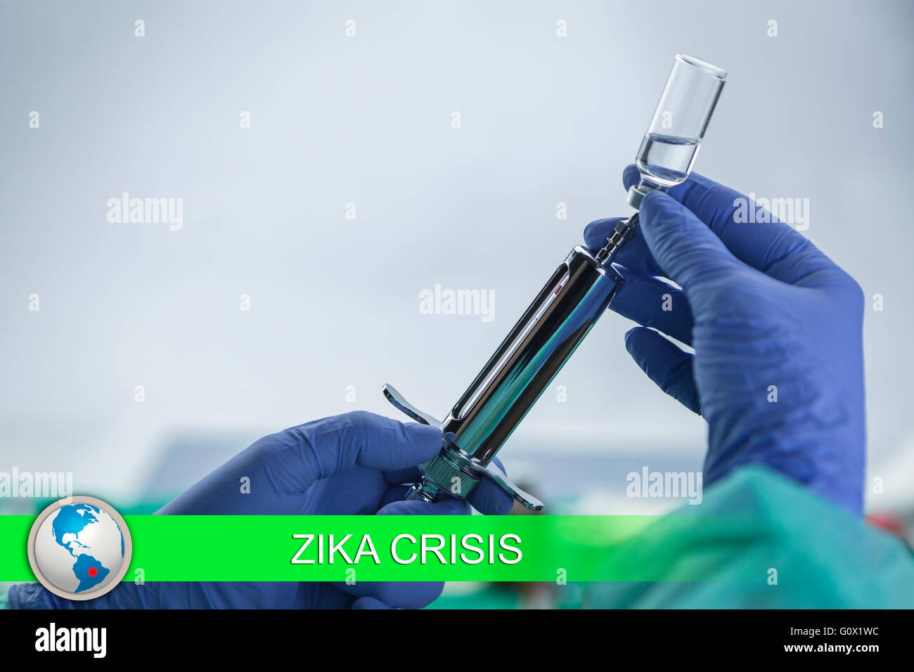 Digitalen Verbund der Zika-News-Flash mit medizinischen Bildern Stockfoto