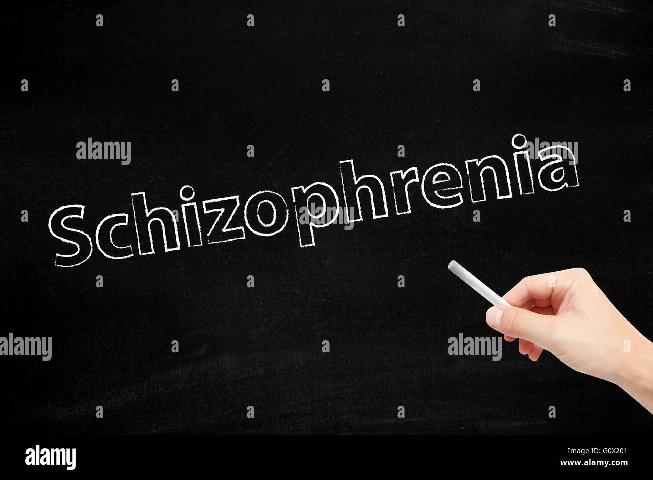 Schizophrenie mit Kreide geschrieben Stockfoto