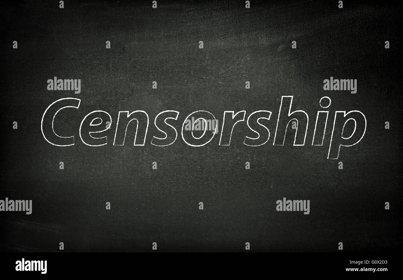 Zensur auf eine Tafel geschrieben Stockfoto