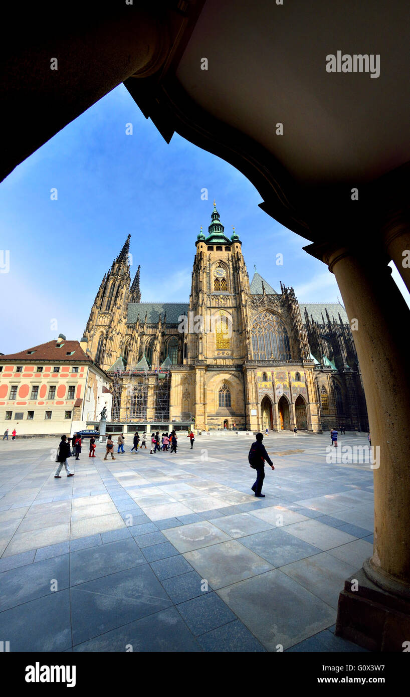 Prag, Tschechische Republik. St-Veits-Dom (seit 1997, die Kathedrale des Heiligen Vitus, Wenzel und Adalbert... Stockfoto