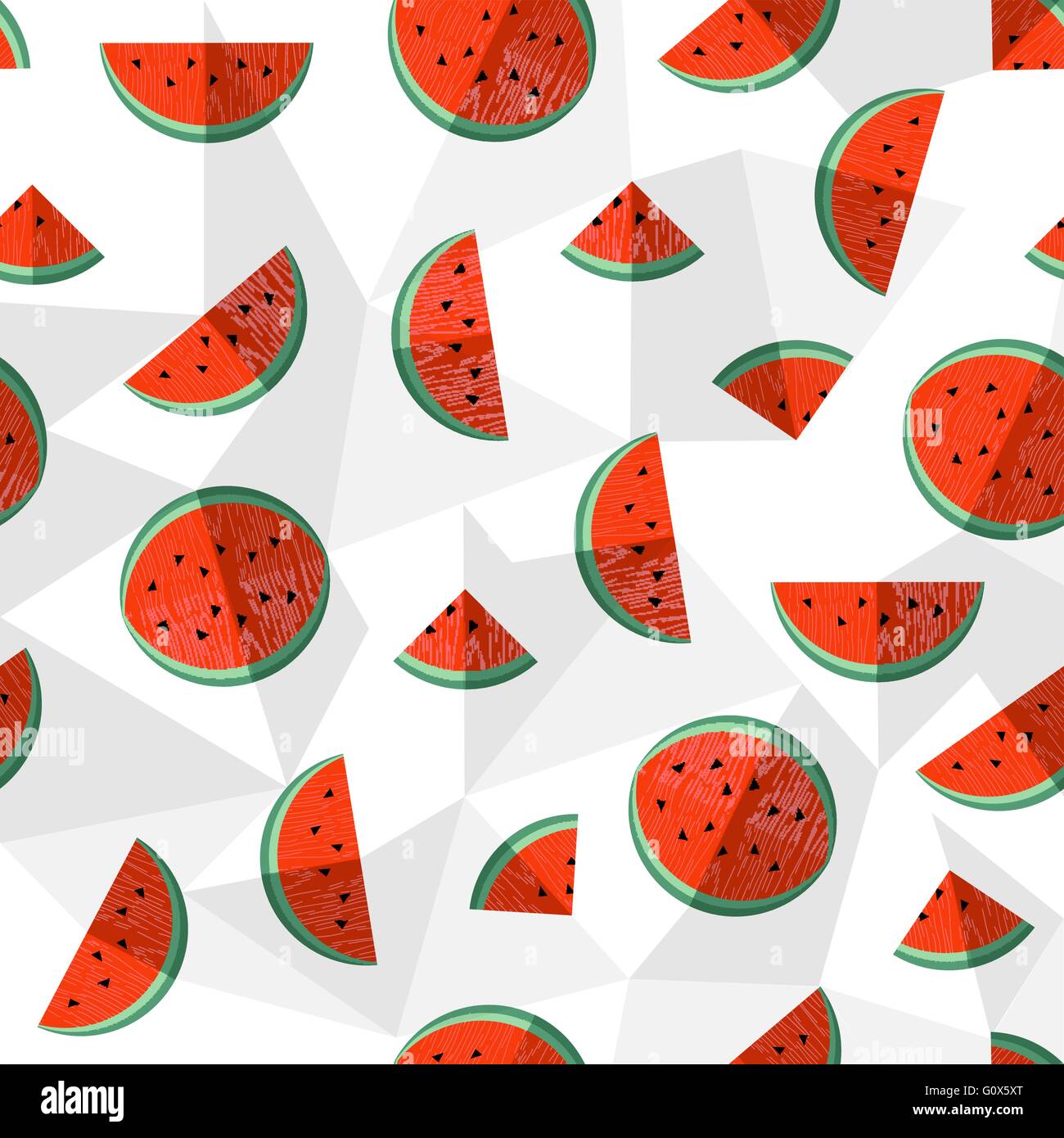 Wassermelone Konzept Musterdesign Hintergrund mit bunten Sommer Früchte Illustration. EPS10 Vektor. Stock Vektor