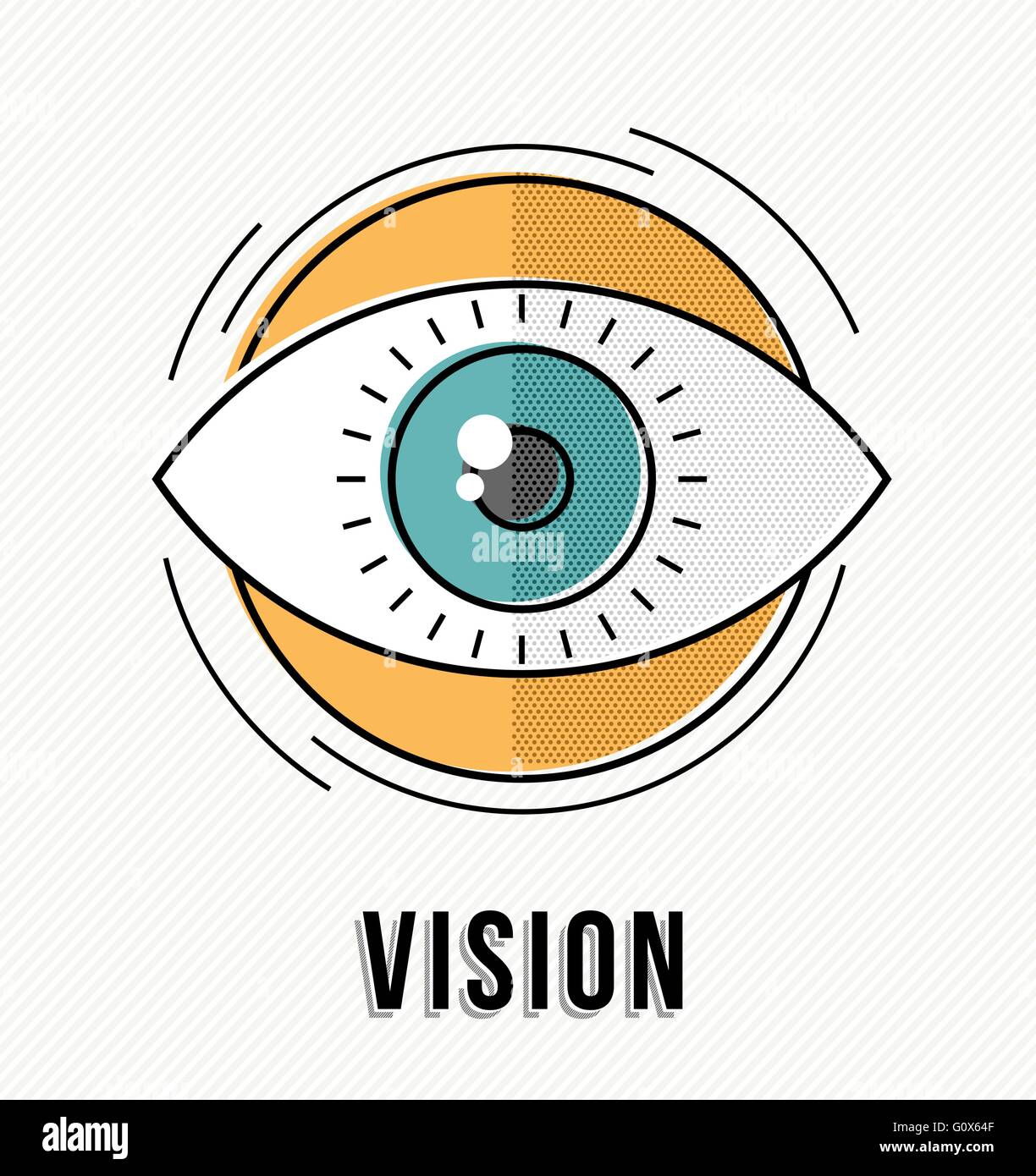 Vision Concept Illustration mit menschliche Auge Ball Design, kreative Geschäftsidee in modernen Kunststil. EPS10 Vektor. Stock Vektor