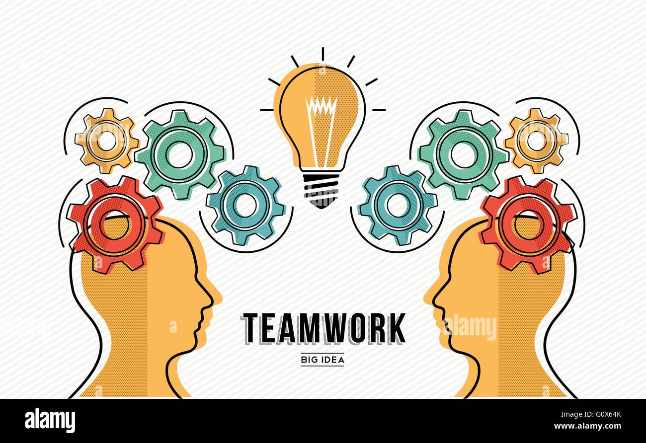Teamarbeit Business-Konzept-Design kreative Idee Prozess, Teamfähigkeit und Projektentwicklung Gruppe. EPS10 Vektor. Stock Vektor