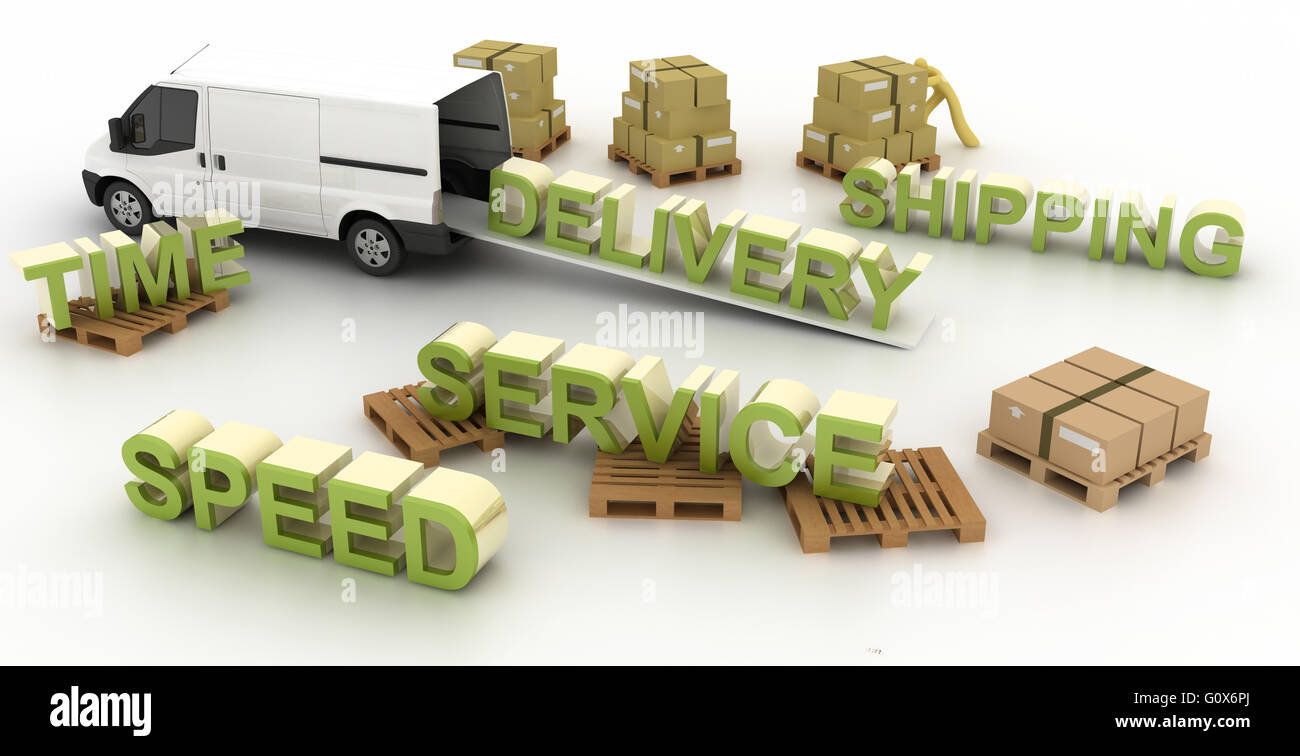 Logistik-Industrie-Konzepte, 3d illustration Stockfoto