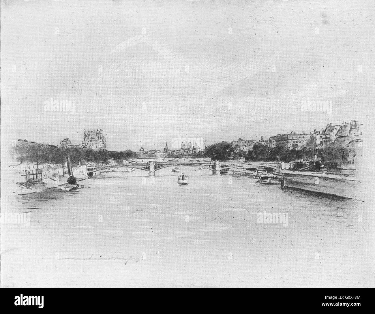 Frankreich: Der Seine in Paris, Vintage print 1920 Stockfoto