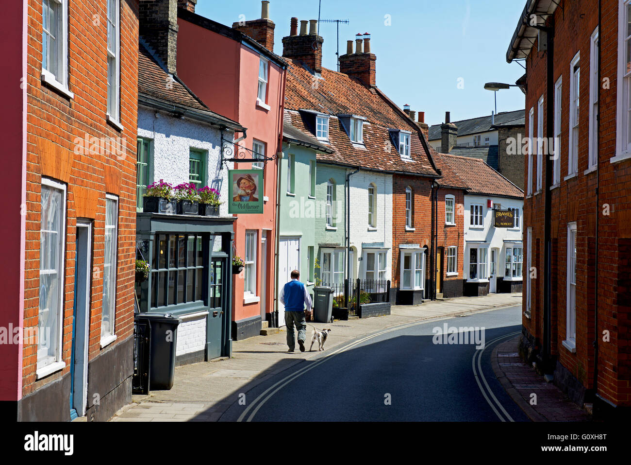 Neue Straße in Woodbridge, Suffolk, England UK Stockfoto