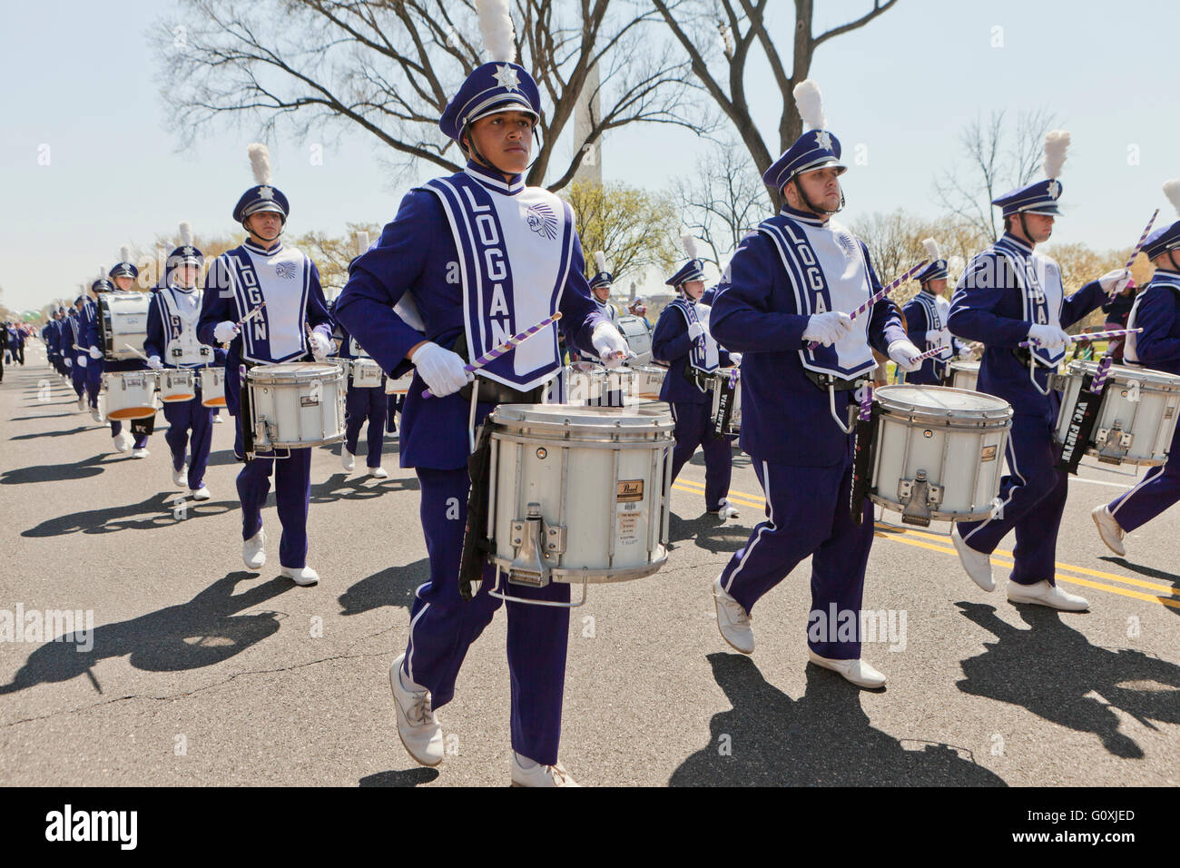 High School marching Band 2016 National Cherry Blossom Festival parade - Washington, DC USA Stockfoto