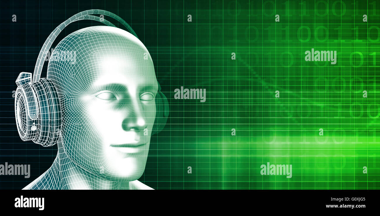 Anhören von Musik als Freizeitaktivität Hintergrund Stockfoto