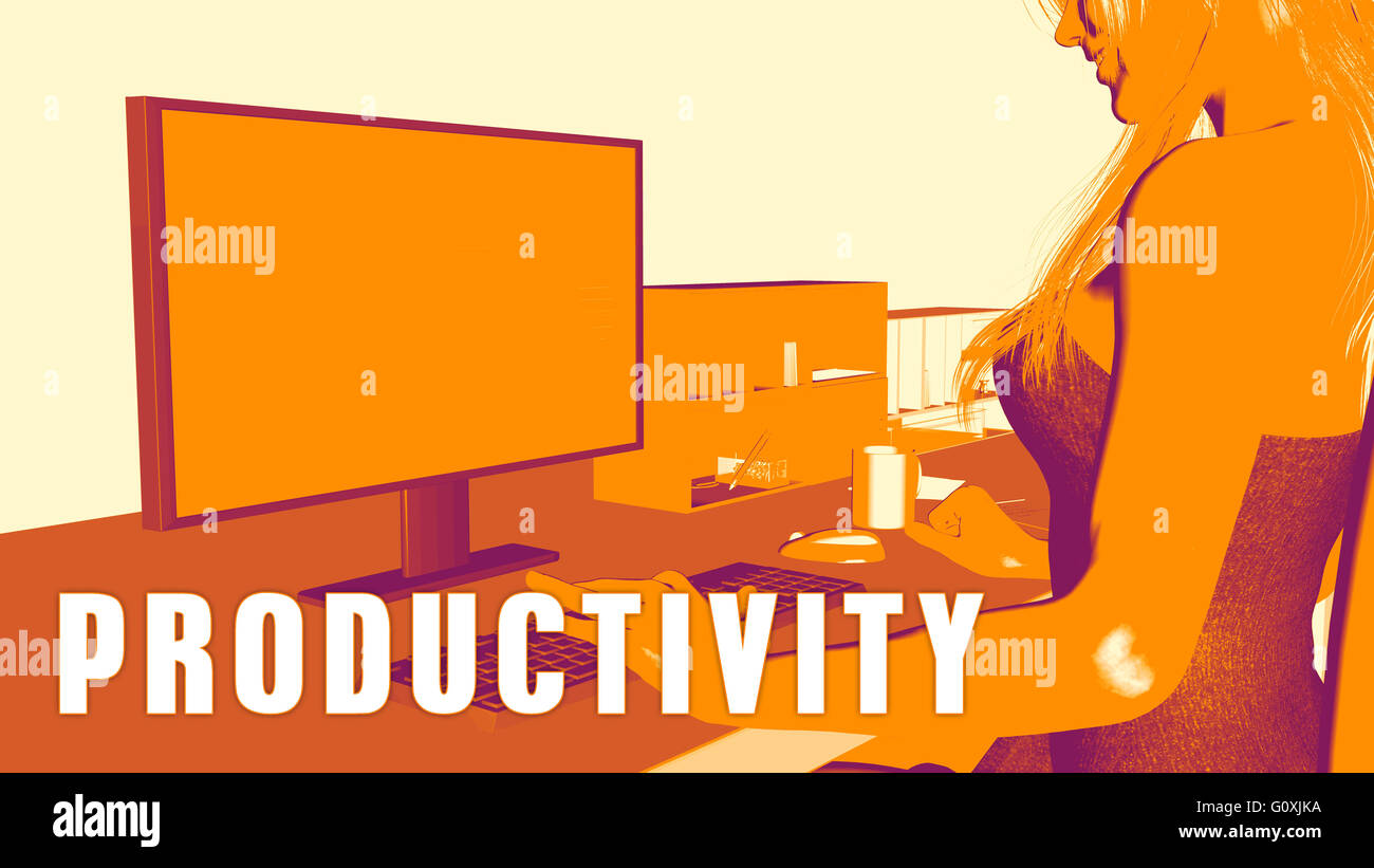 Produktivität-Konzept-Kurs mit Frau betrachten Computer Stockfoto