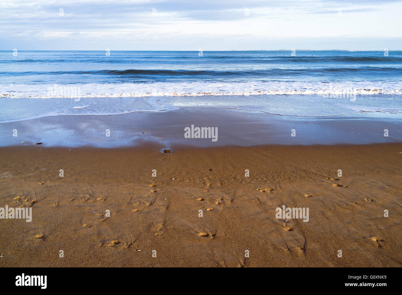 Dh Strand DORNOCH SUTHERLAND Nordseeküste Sandstrand niemand Seashore Läppen Stockfoto