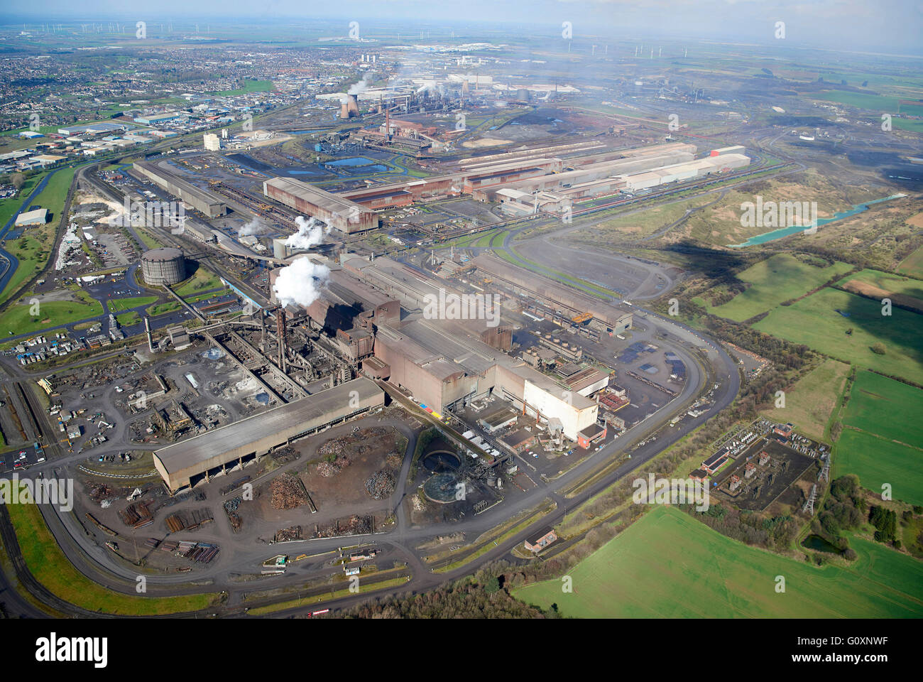 British Steel, Scunthorpe Stahlwerken, Nord-England, UK Stockfoto