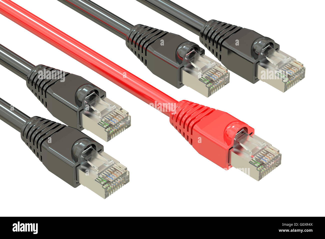Computer-Netzwerk-Kabel, Internet Speed-Konzept. 3D-Rendering Stockfoto