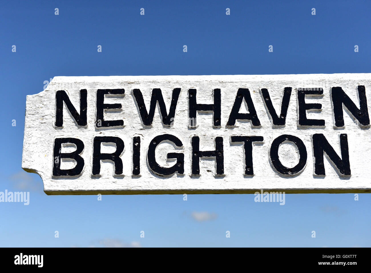 Traditionelle Finger Post Zeichen, Newhaven und Brighton Stockfoto