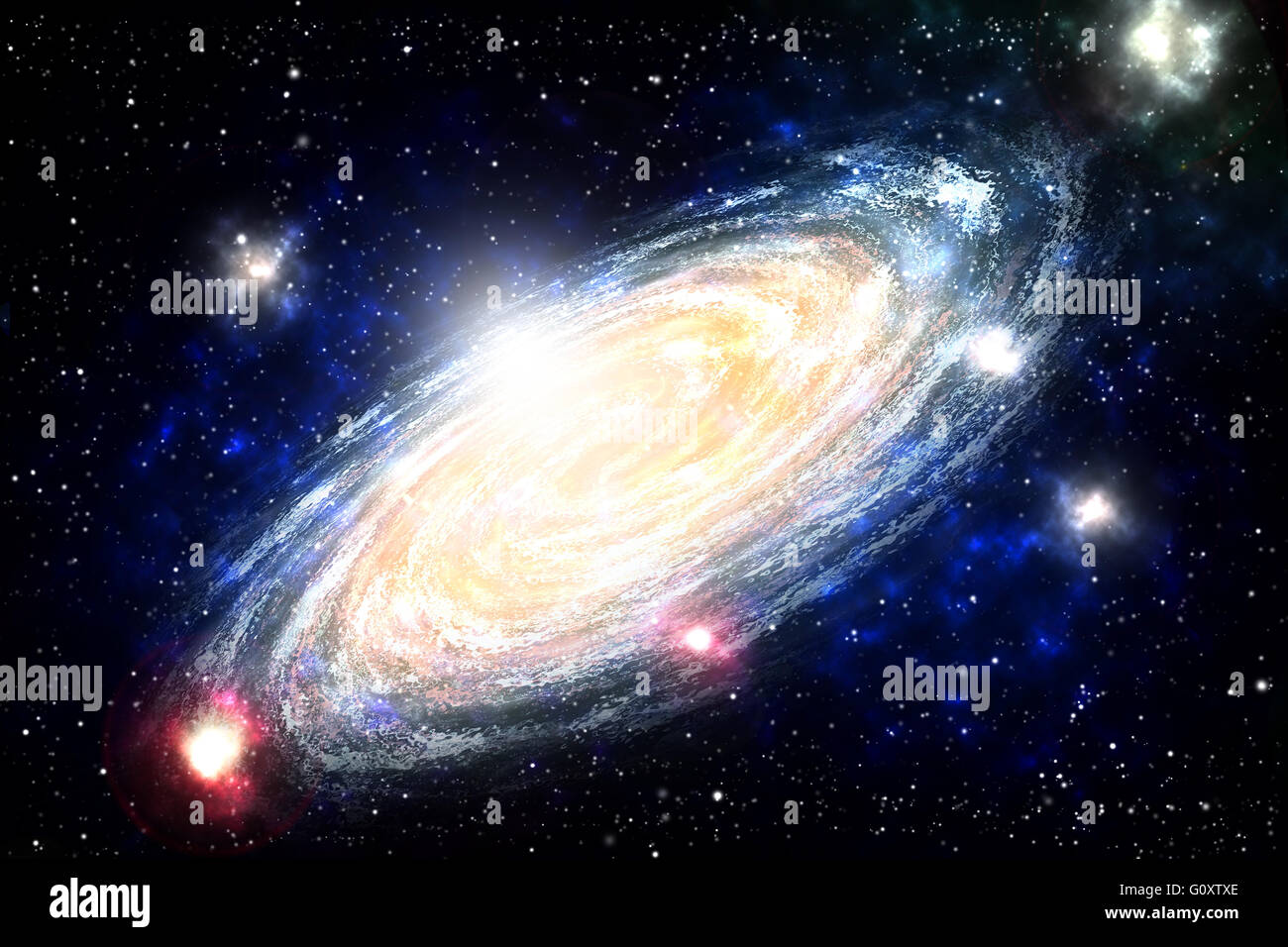Spiralgalaxie im Deep Space, Generate Bitmap Bild Stockfoto
