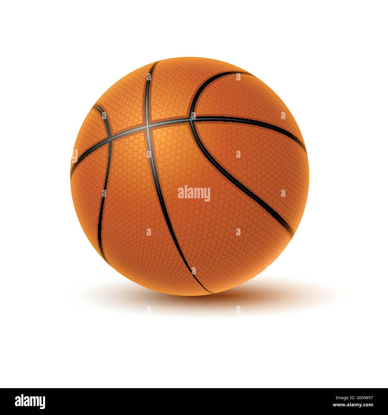Realistische Basketball Ball isoliert auf weißem Hintergrund. Vektor-Illustration. Stock Vektor