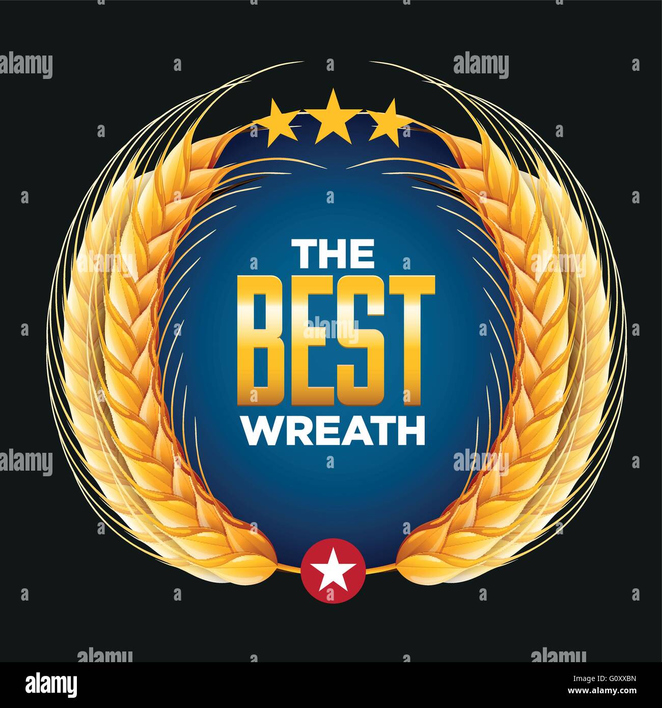 Vektor-realistische Weizen-Kranz-Design. Stock Vektor