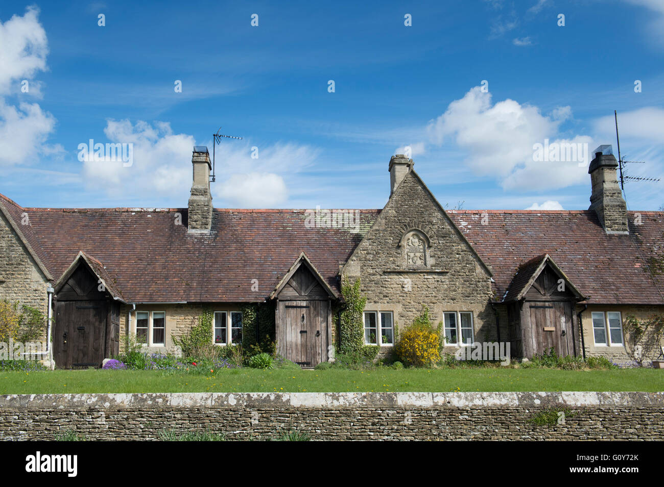 Armenhäuser, Eastleach, Cotswolds, Gloucestershire, England Stockfoto
