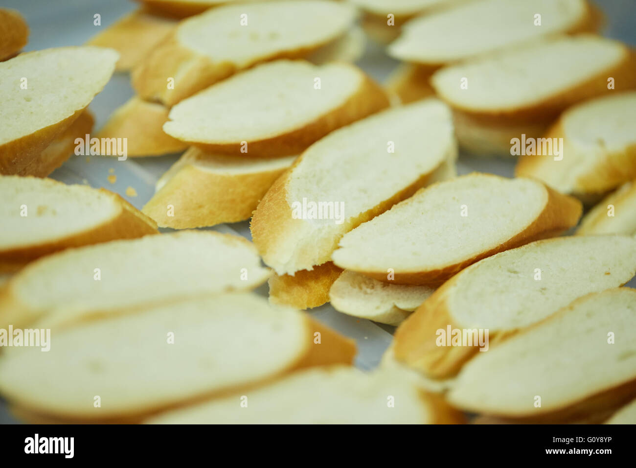 in Scheiben geschnittene baguette Stockfoto
