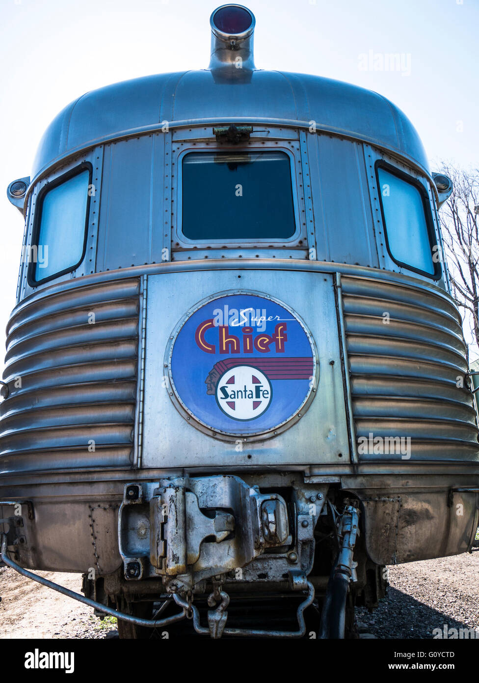 Atchison Topeka & Santa Fe Beobachtung Auto Navajo, Colorado Railroad Museum, Golden, Colorado. Stockfoto