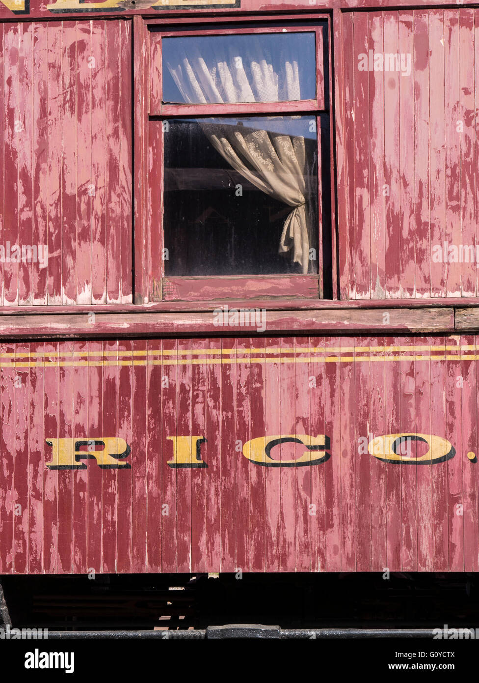 Rio Grande Southern Business Autozug Rico (N), (1882), William Henry Jackson Fotografie (1890er Jahre), Colorado Railroad Museum, Stockfoto