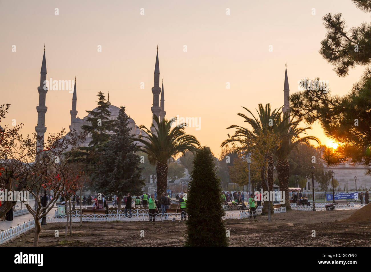 Wunderschöner Blick auf die historischen Viertel von Istanbul, Turkiye Stockfoto