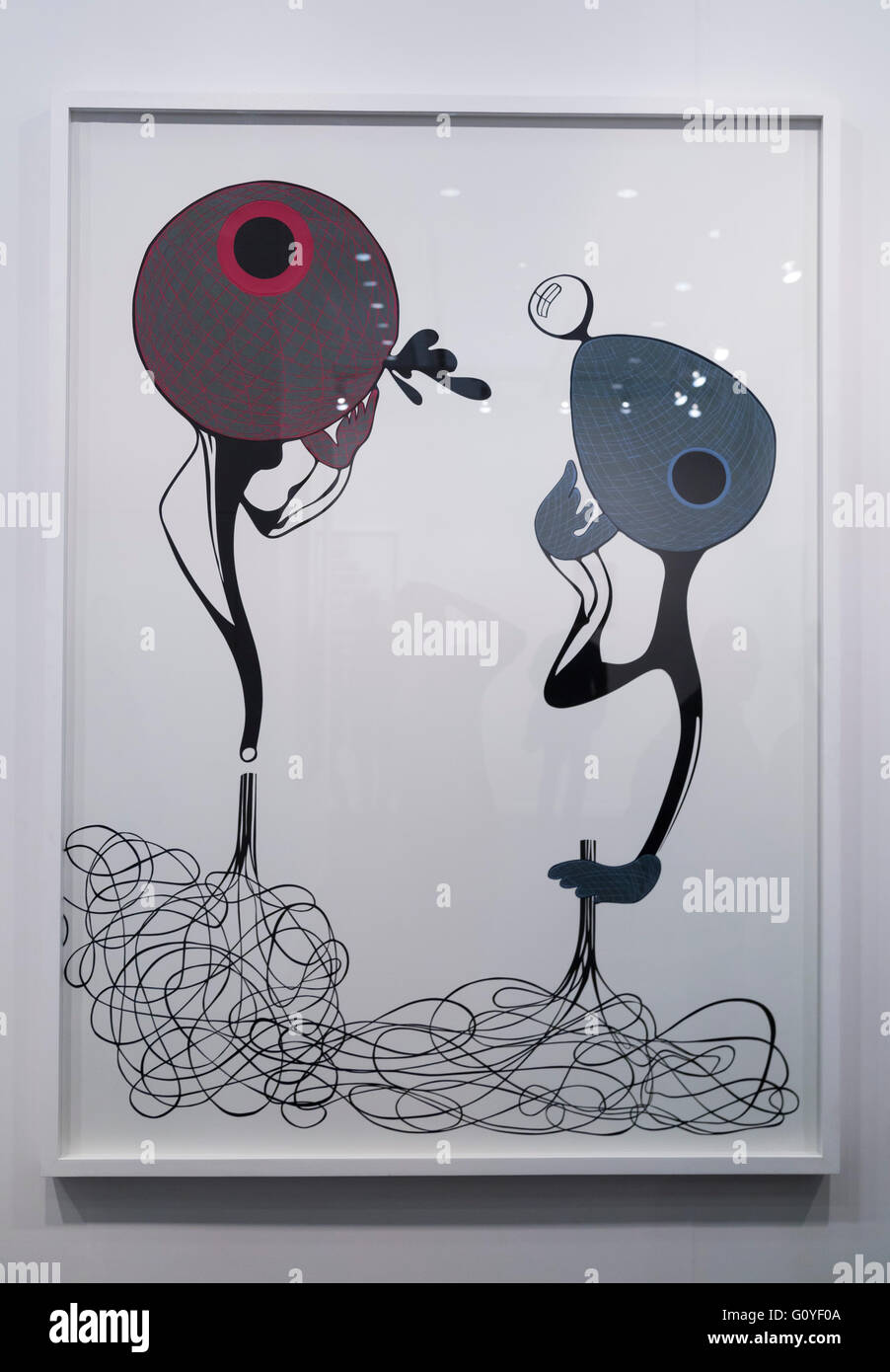 Istanbul, Türkei - 13. November 2015: Kunststück verschiedener Künstler in der 10. Auflage der jährlichen zeitgenössischen Istanbul-Kunstausstellung in Lutfi Kirdar Stockfoto