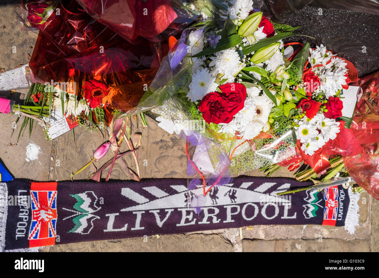 Hillsborough Katastrophe Memorial, Liverpool, Merseyside, England, Vereinigtes Königreich Stockfoto