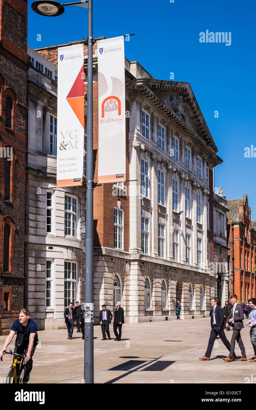 Liverpool University Campus, Merseyside, England, Großbritannien Stockfoto