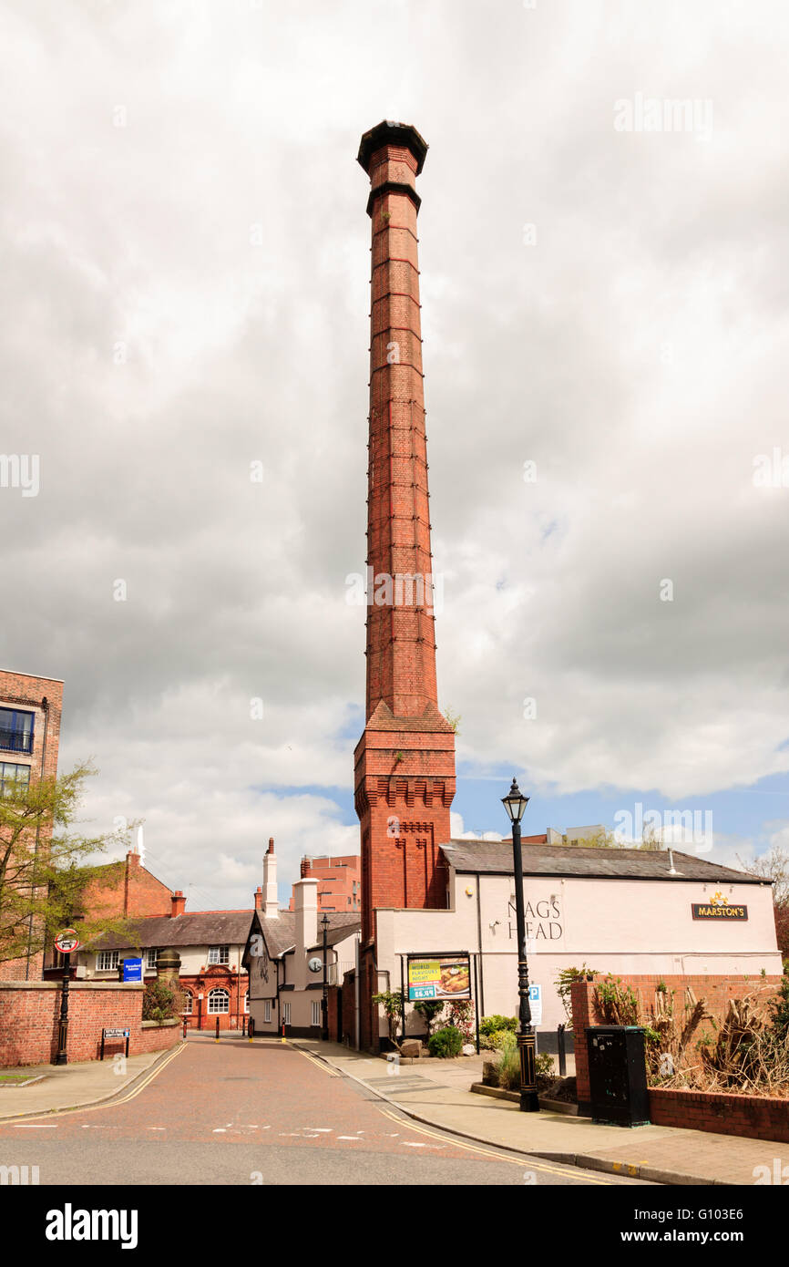 Soames Brauerei Schornstein auf Tuttle Street Wrexham errichtet ein Wahrzeichen von den Brauereien FW Soames & Co Stockfoto