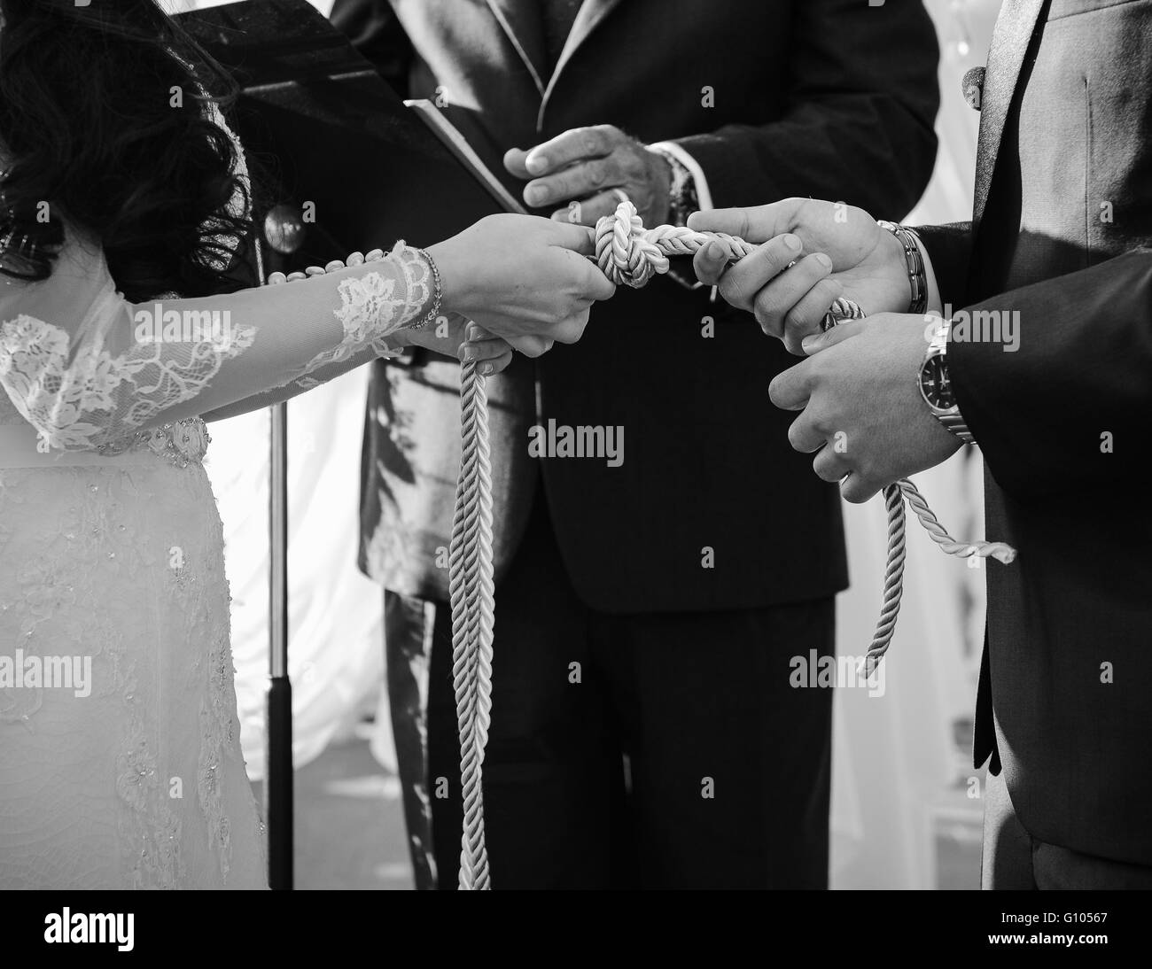 Hochzeitsfotografie - Knoten Stockfoto