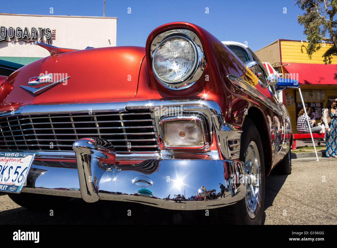 Eine klassische 1956 Chevrolet Auto am Seal Beach, Kalifornien Seal Beach Auto show 2016 Stockfoto