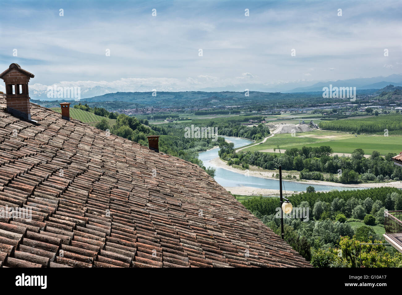 Ansicht von oben der Barbaresco-Zone, Italien Stockfoto