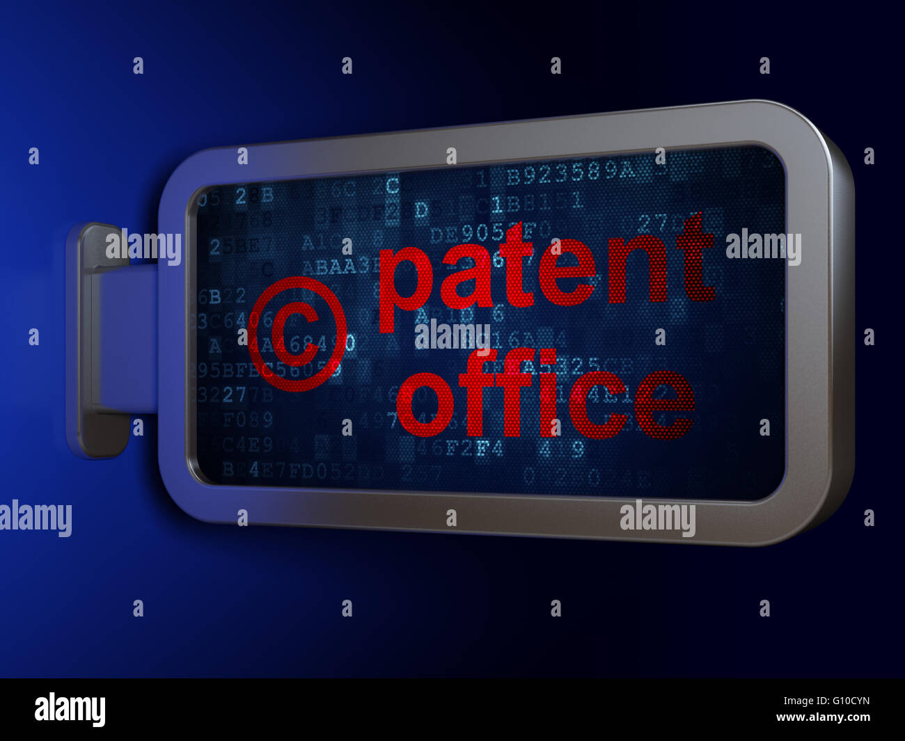 Begriff: Patentamt und Copyright auf Plakat-Hintergrund Stockfoto