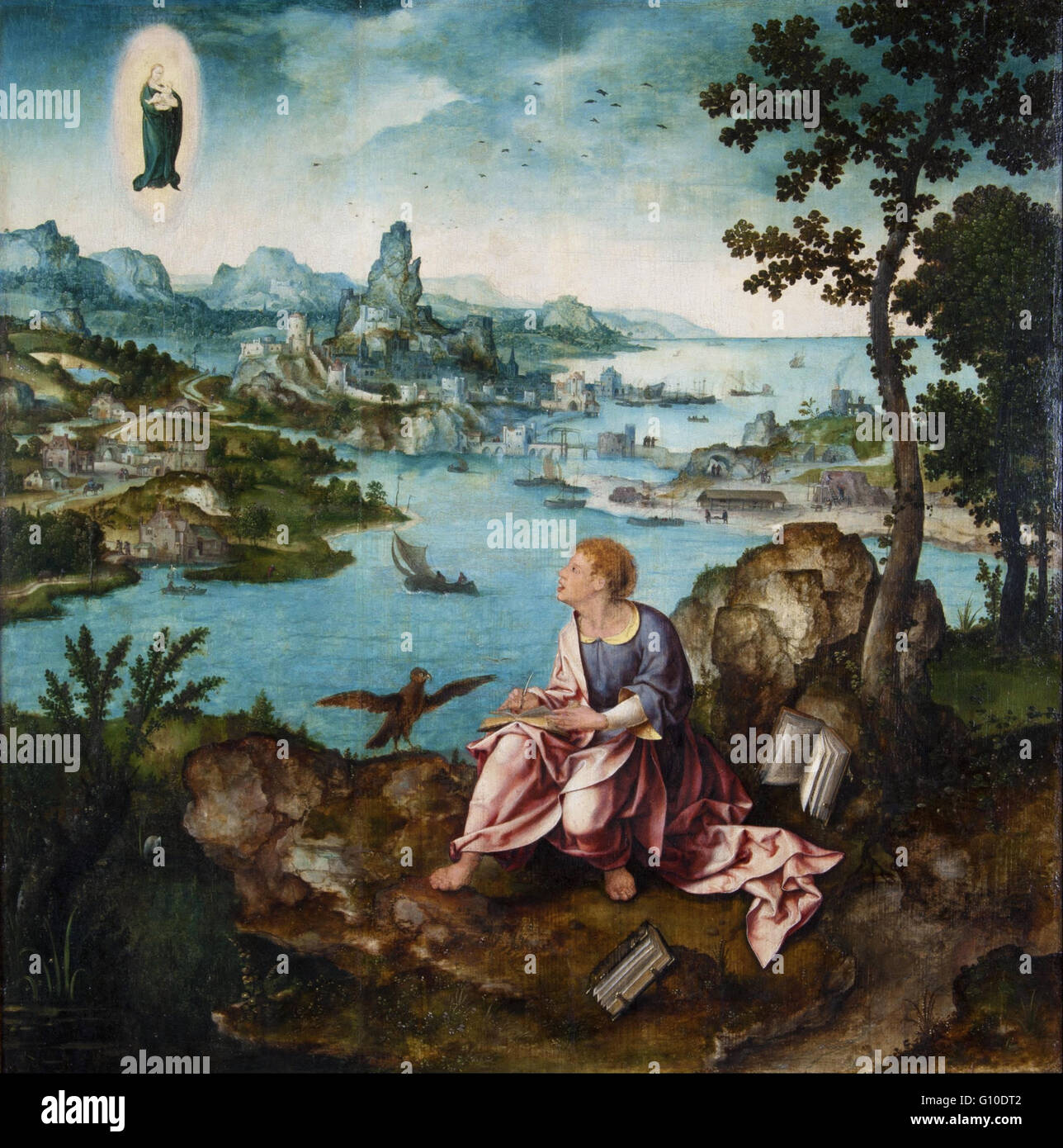 Joos van Cleve und Lucas Gassel - Johannes der Evangelist auf Patmos - University of Michigan Museum of Art Stockfoto