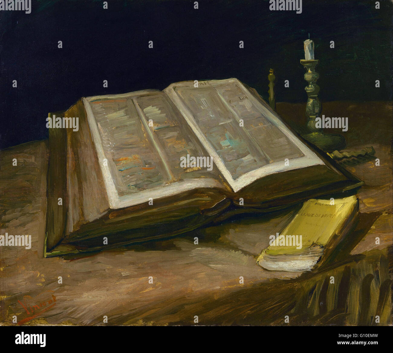 Vincent Van Gogh - Stillleben mit Bibel - Van Gogh Museum, Amsterdam Stockfoto