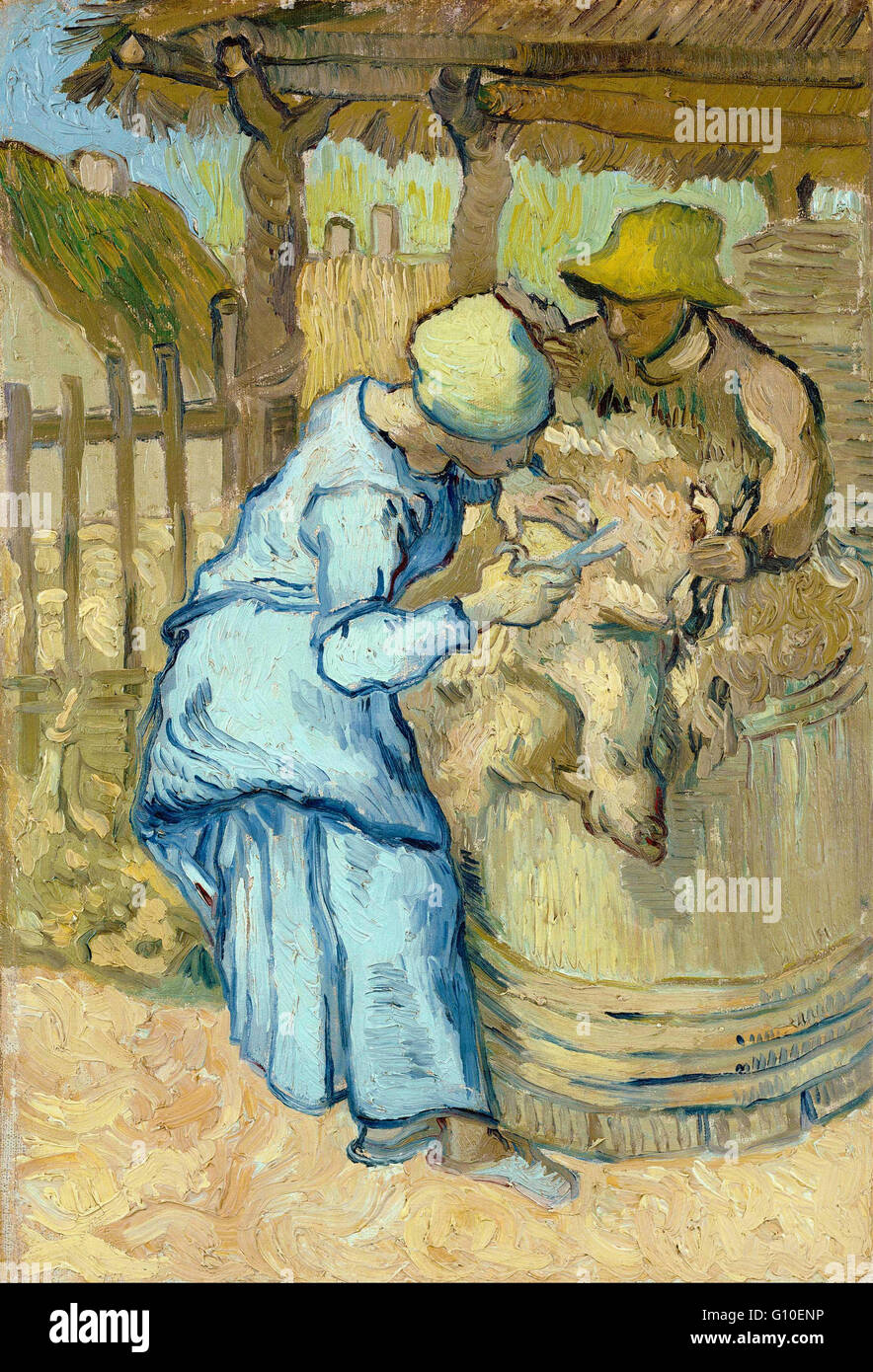 Vincent Van Gogh-Schaf Schermaschine (nach Millet) - Van Gogh Museum, Amsterdam Stockfoto