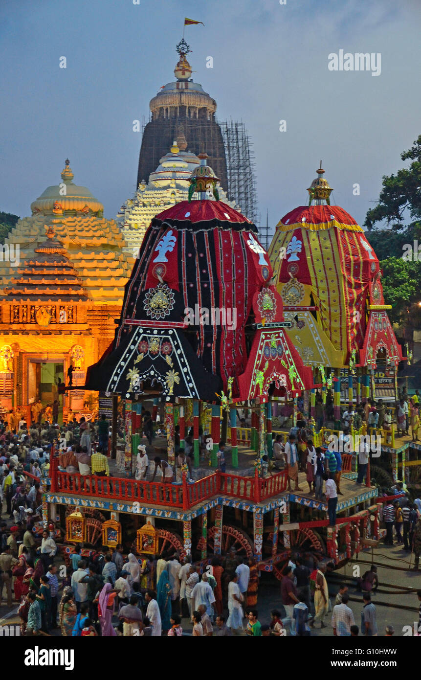 Wagen-Festival oder Rathyatra von Herrn Jagannatha, Puri, Odisha, Indien Stockfoto