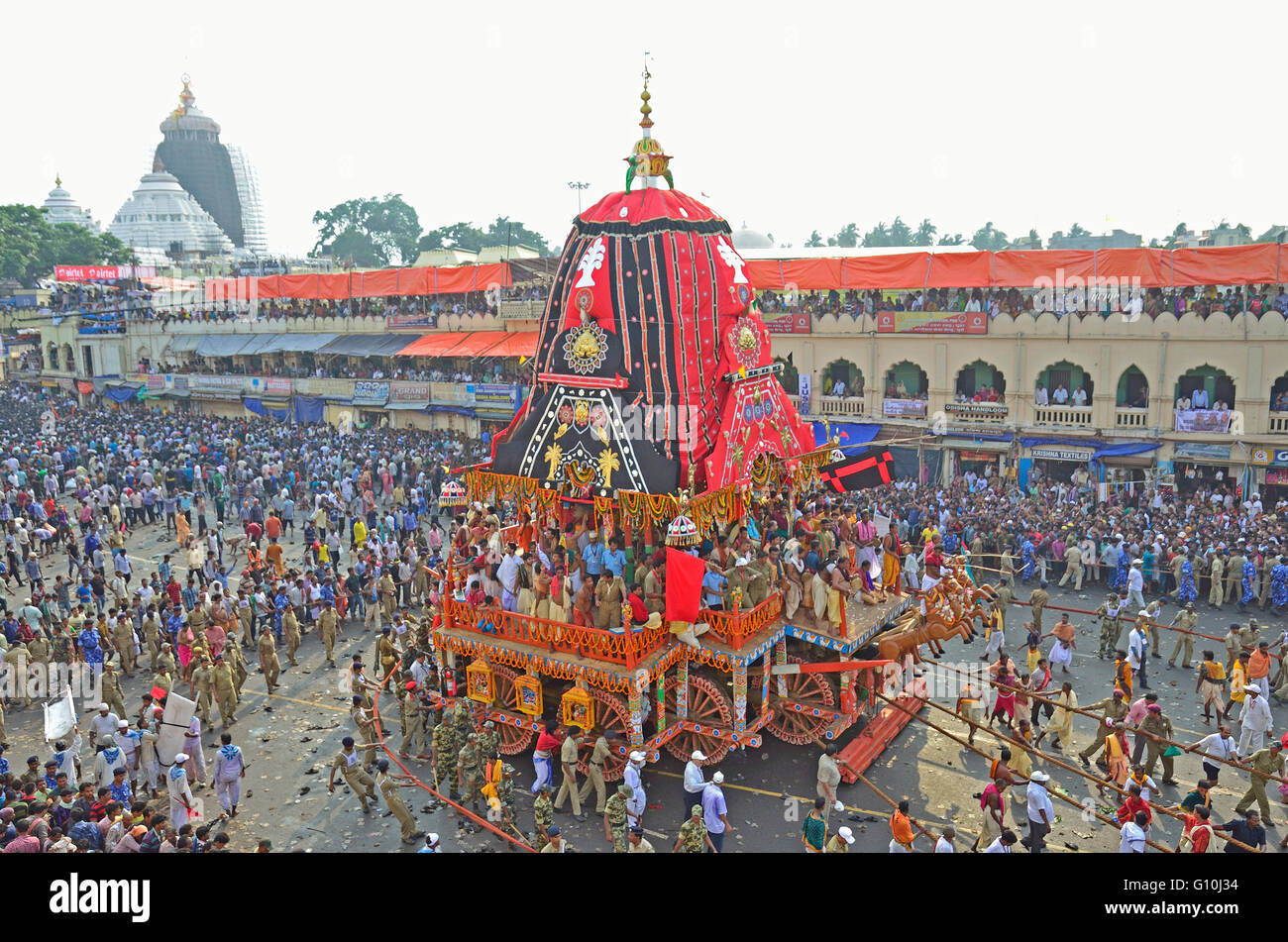 Wagen-Festival oder Rathyatra von Herrn Jagannatha, Puri, Odisha, Indien Stockfoto