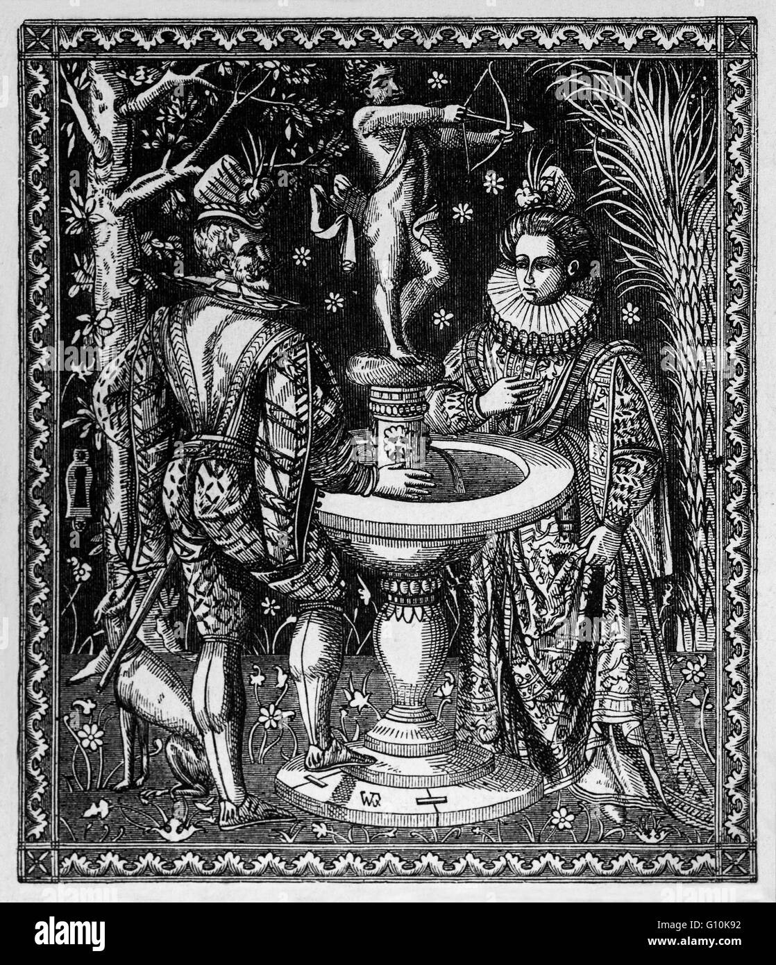 Die Hochzeit die Schatulle von Philip II von Spanien auf seine Ehe mit Mary ich 1554. Er war König von Spanien, König von Portugal, König von Neapel und Sizilien, und während seiner Ehe mit Königin Mary I, war König von England und Irland. Stockfoto