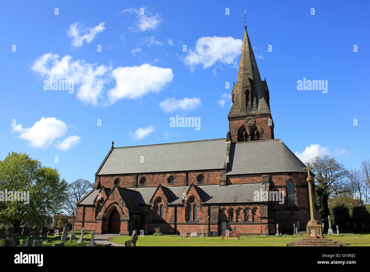 St. Barnabas Church, Bromborough, Wirral Stockfoto