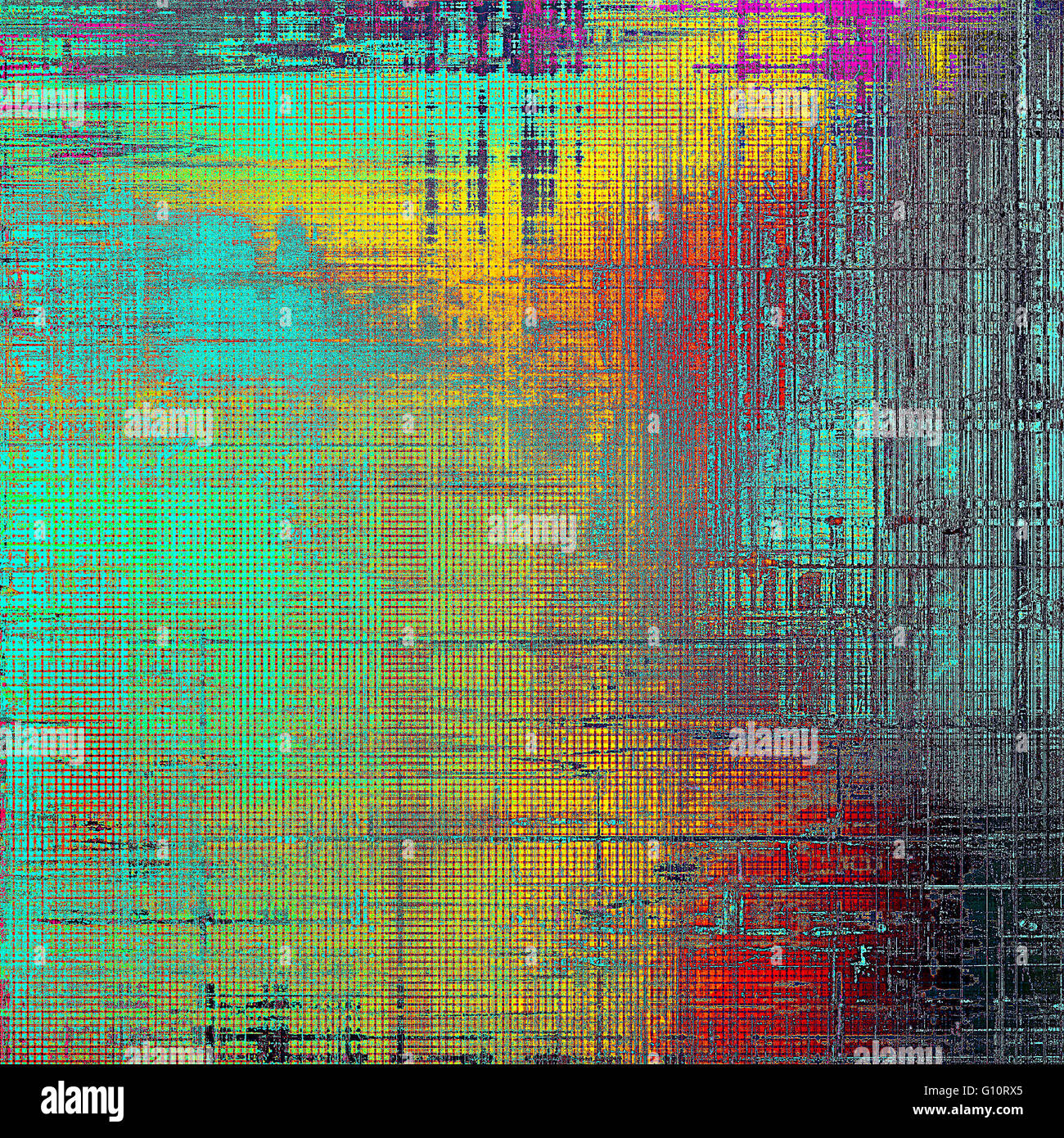 Vintage zerrissen Textur oder stilvolle Grunge Hintergrund mit alten Design-Elemente und andere Farbe Muster: gelb (Beige); Grün; Blau; rot (Orange); Rosa; Schwarz Stockfoto