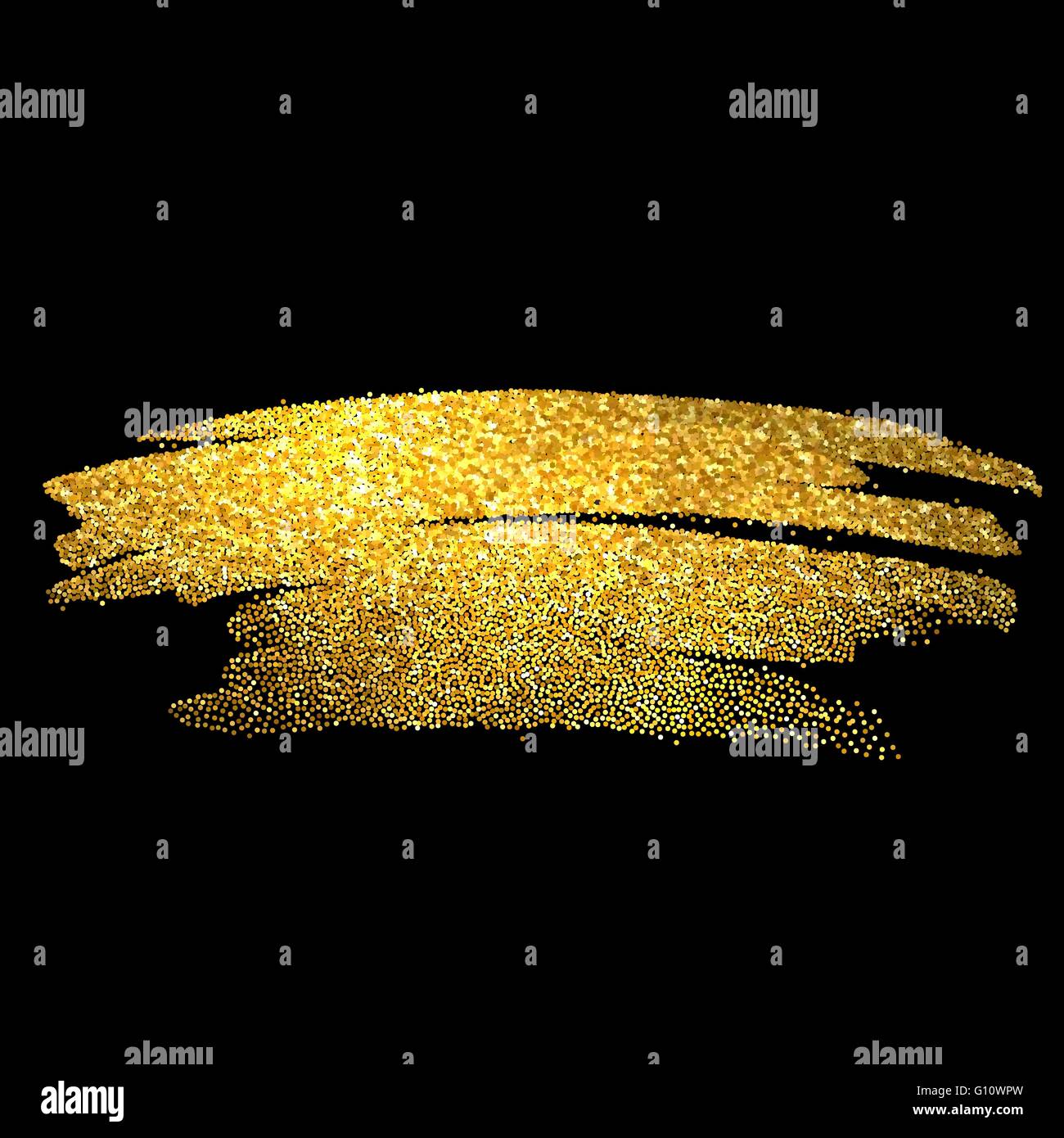 Gold funkelt auf schwarzem Hintergrund. Gold-Glitter-Hintergrund. Goldgrund für Karte, Zertifikat, Geschenk, Luxus, Gutschein, prese Stock Vektor