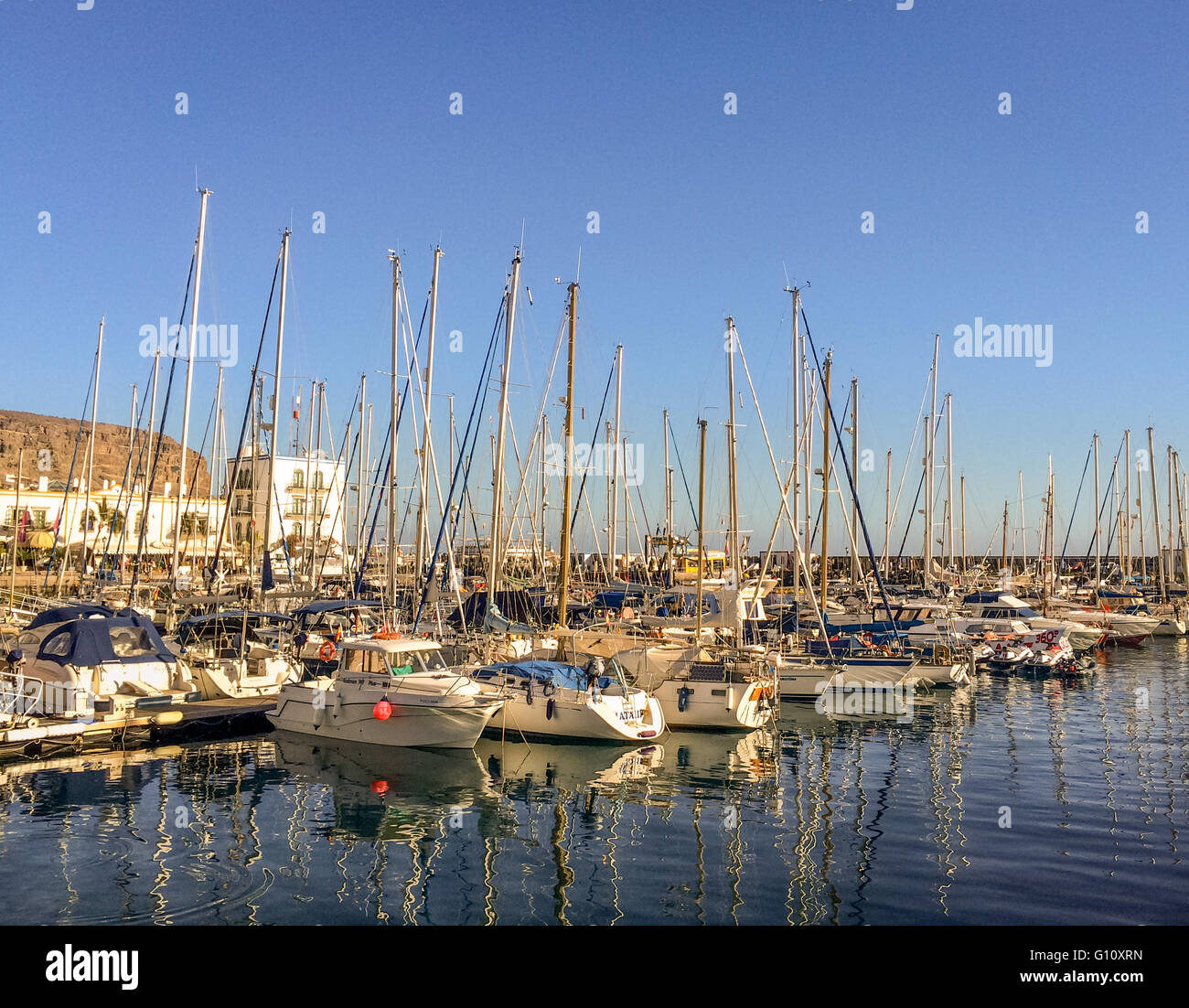 Hafen in dem schönen Fischerdorf... Stockfoto