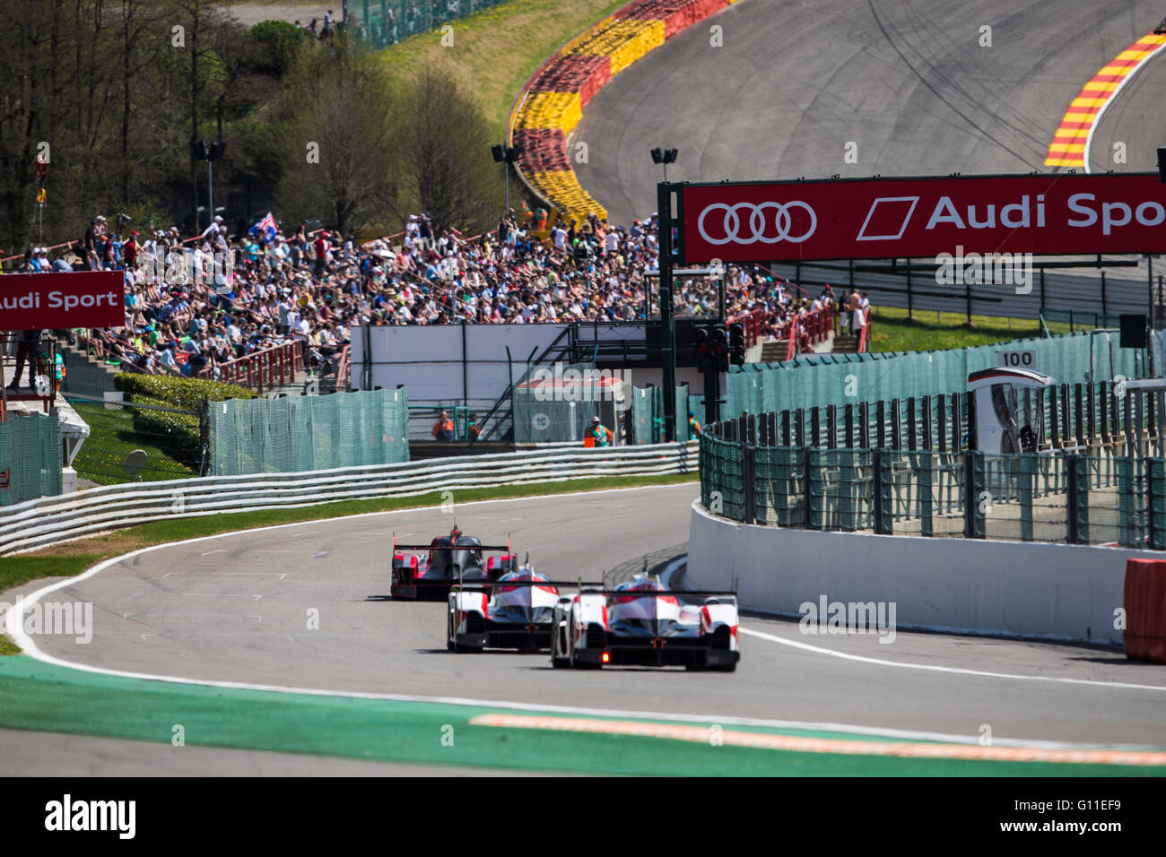 Rennstrecke Spa-Francorchamps (Belgien). 7. Mai 2016. Langstrecken-Weltmeisterschaft sechs Stunden von Spa-Francorchamps. Die ersten drei Kopf bergab. Bildnachweis: Aktion Plus Sport/Alamy Live-Nachrichten Stockfoto