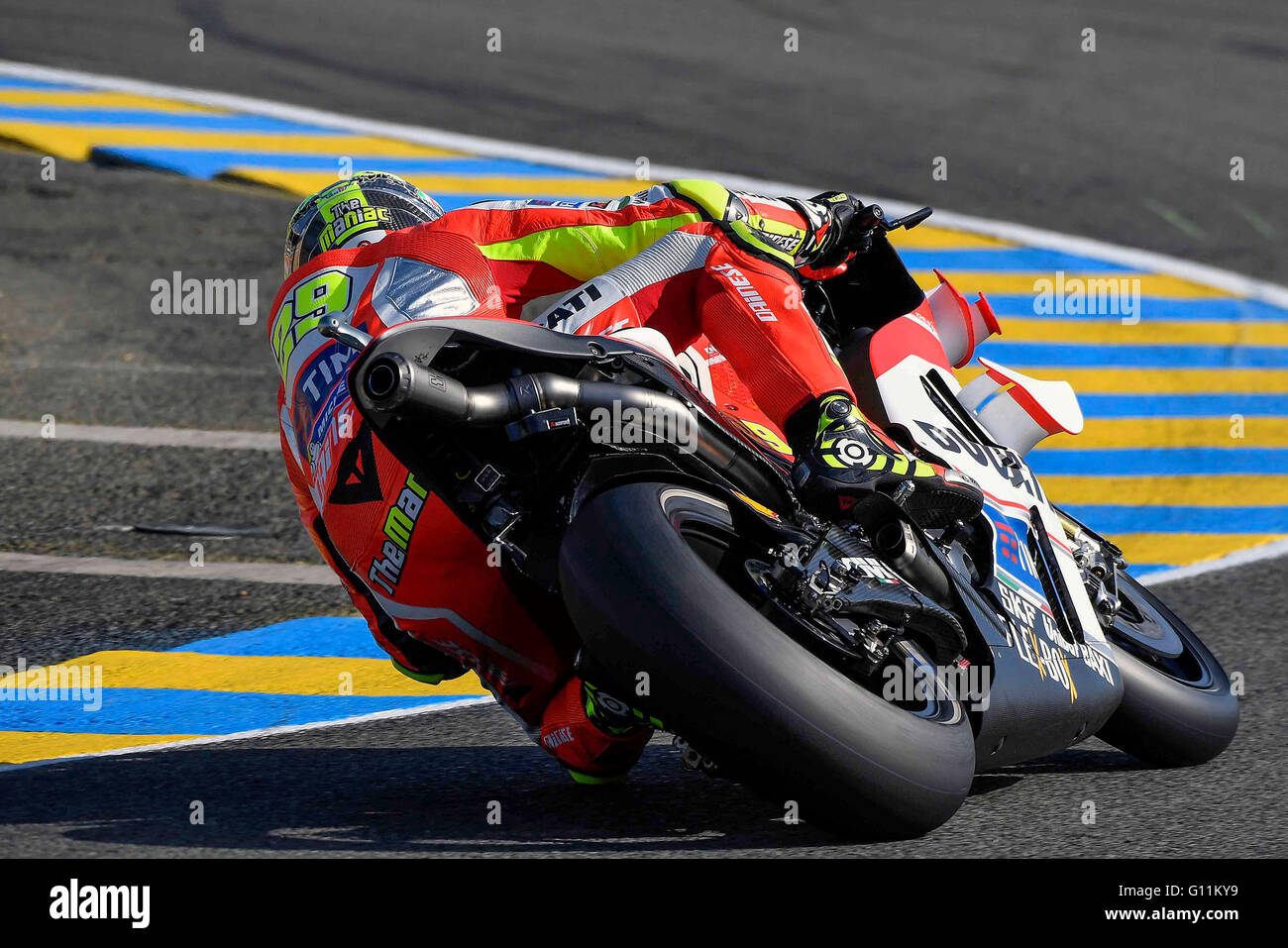 Le Mans, Frankreich. 8. Mai 2016. Andrea Iannone Italiens und Ducati Team in Aktion während des Qualifying MotoGp von Frankreich, am 7. Mai 2016 in Le Mans, Frankreich.  Bildnachweis: Marco Iorio/Alamy Live-Nachrichten Stockfoto