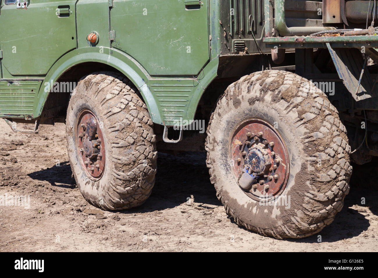 Räder eines LKW Stockfoto
