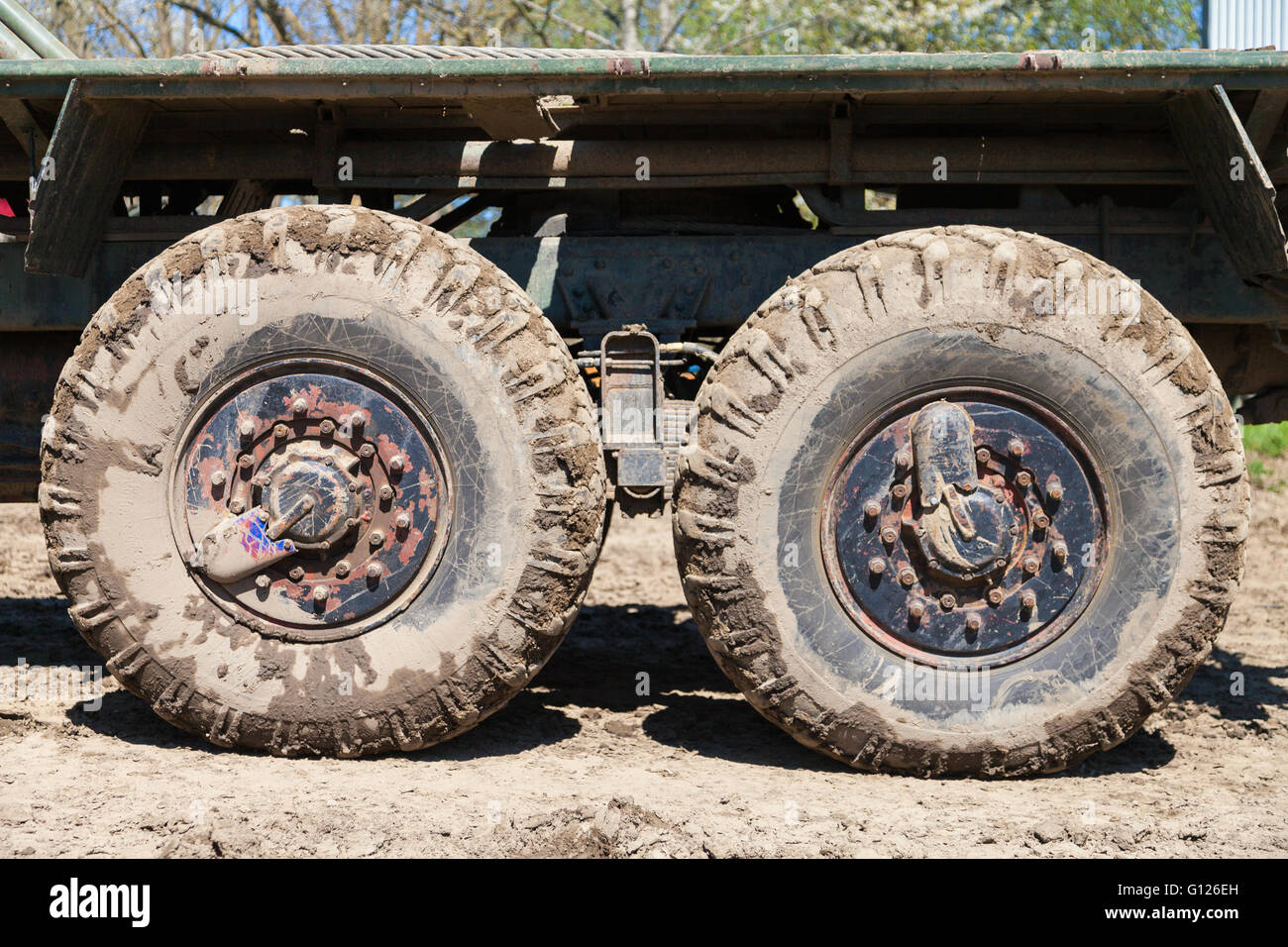 Räder eines LKW Stockfoto