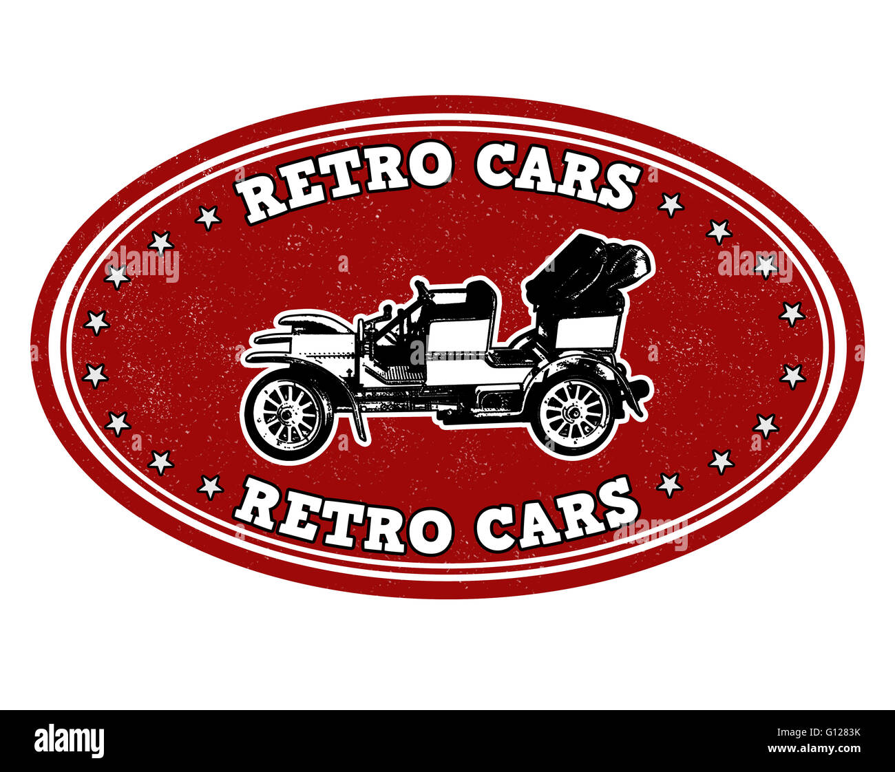 Retro-Autos Grunge Stempel auf weiß, Vektor-illustration Stockfoto